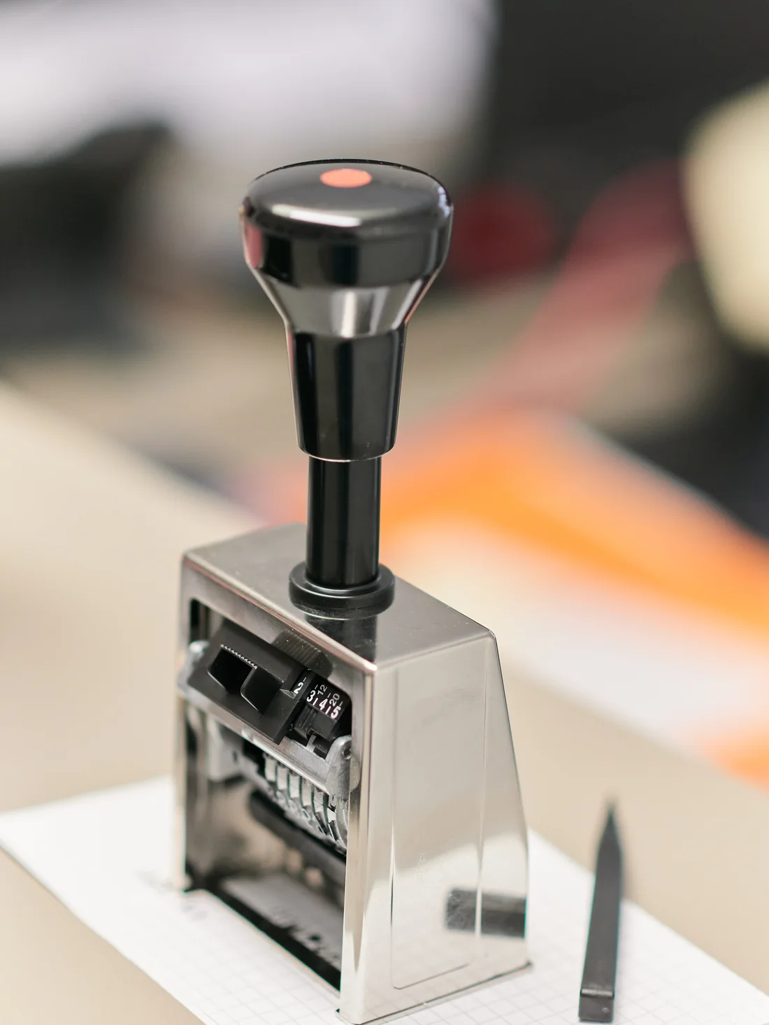 Nummernstempel des Notarbüros